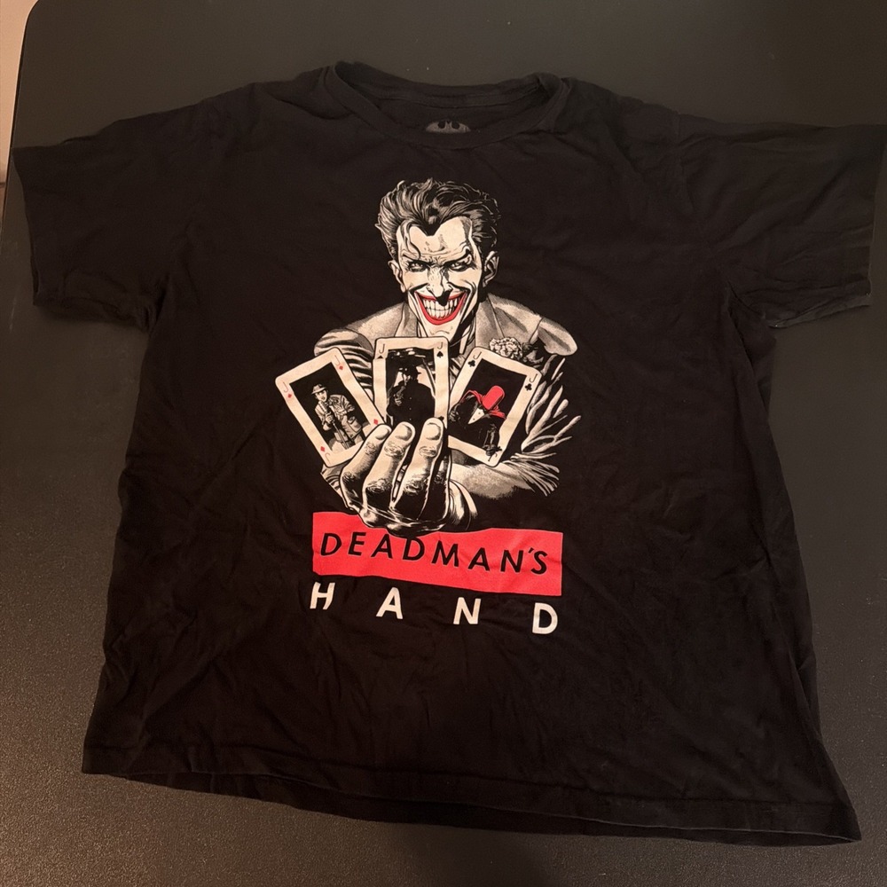 DC Comics Batman Joker Dead Mans Hand Graphic T-Shirt Black 2XL